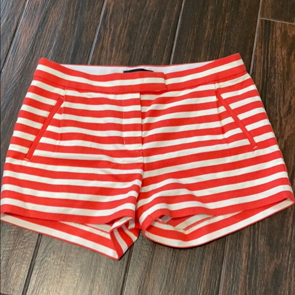 J. Crew Orange and White Stripe Women's Shorts